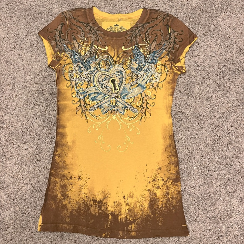 Cowgirls and Diamonds fitted shirt, rhinestones, small